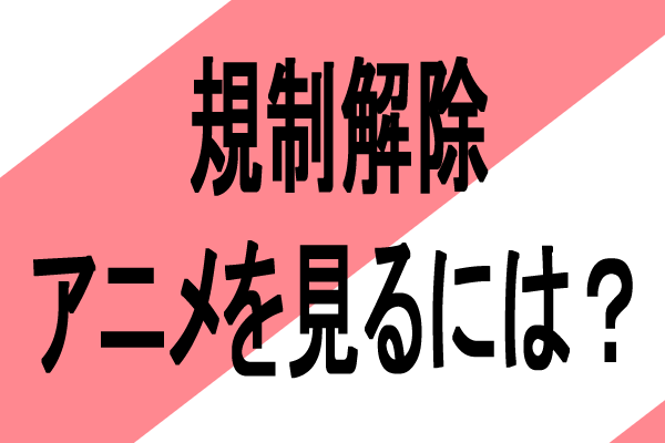 規制解除版無修正絶頂一般アニメを視聴するおすすめの方法